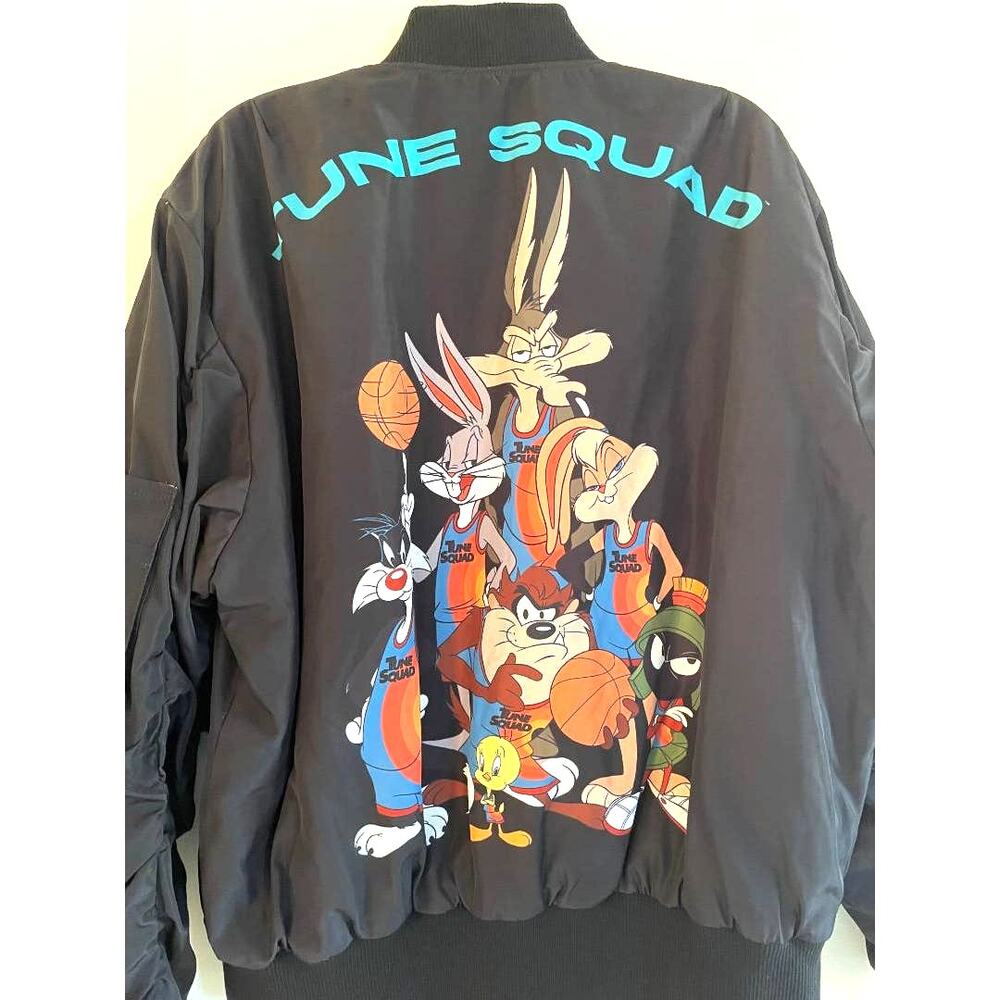 Forever 21 Space Jam A New Legacy Tune Squad Bomber Jacket Mens M Black